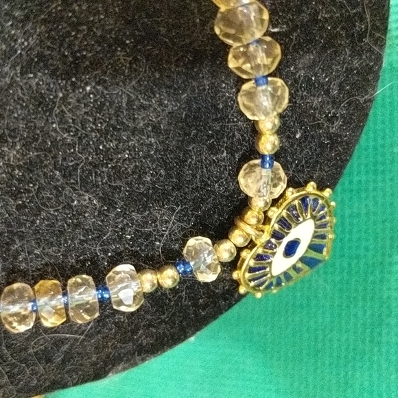 Heart protection eye necklace and citrus crystal handmade 24 k gold fill necklac - Picture 8 of 9